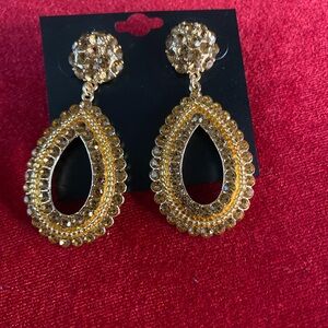 Gold Cristal drop earrings